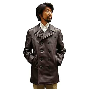 極美品✨希少✨ショット ピーコート 740C レザーパイピング ブラック36 正規取扱店 Schott (ショット) 7081 740C PEACOAT LEATHER